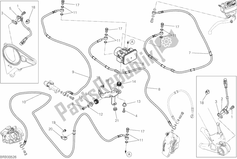 All parts for the Braking System Abs of the Ducati Diavel Xdiavel S Brasil 1260 2018